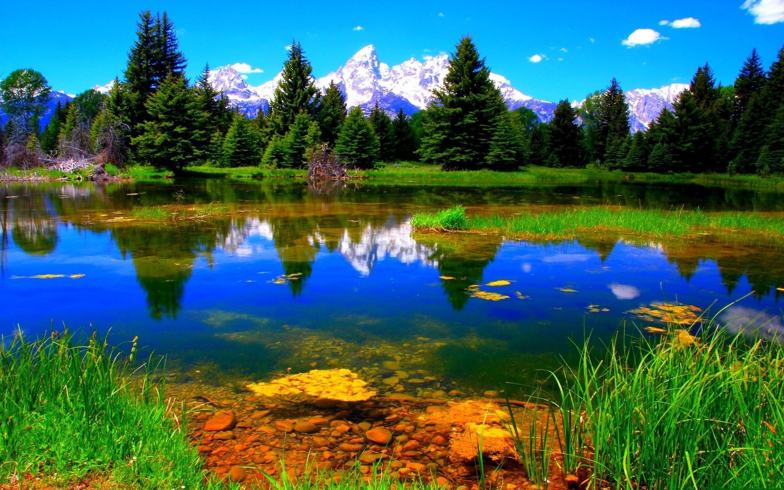 Nature Landscape Lake Green Vegetation Wallpaper HD 3840x2400, Wallpaper13.com