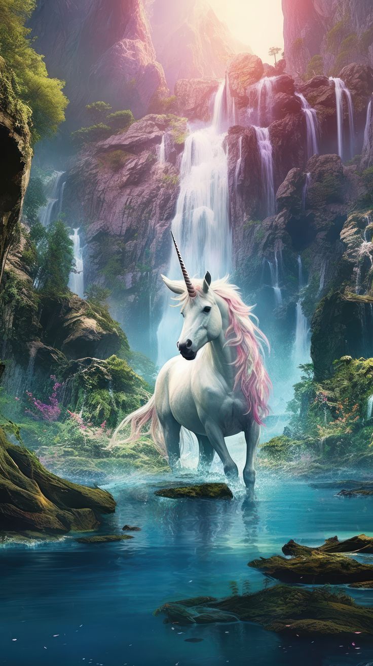 Unicorn in a Fantasy Forest