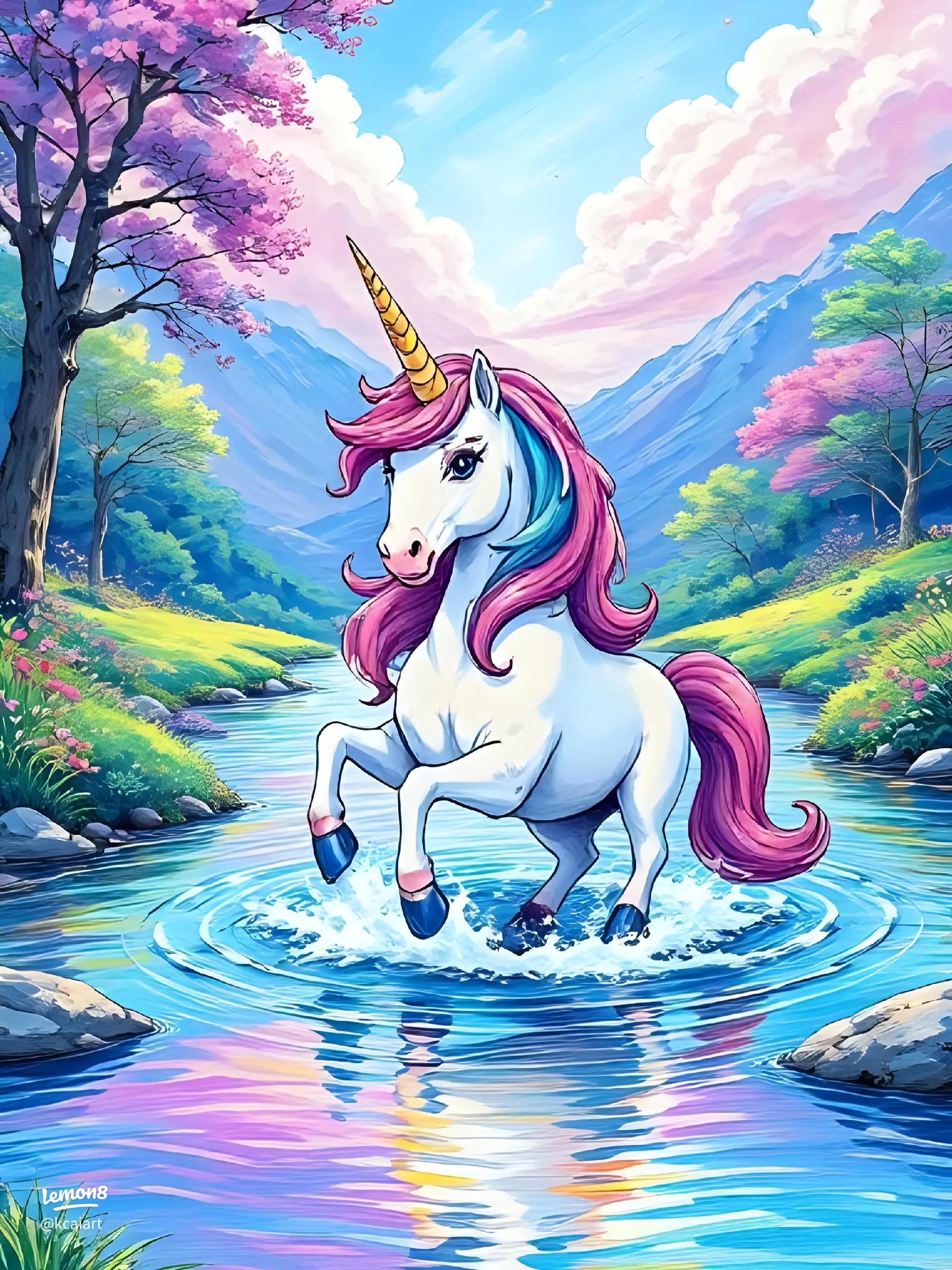 Download Stunning Unicorn and Love Wallpaper