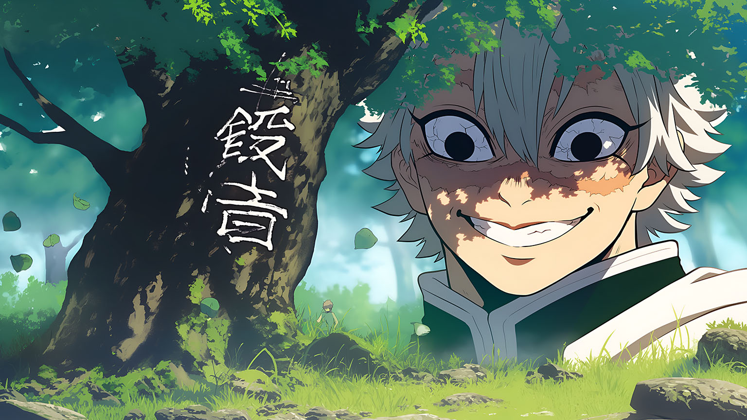 Demon Slayer Sanemi Smiling Desktop Wallpaper in 4K