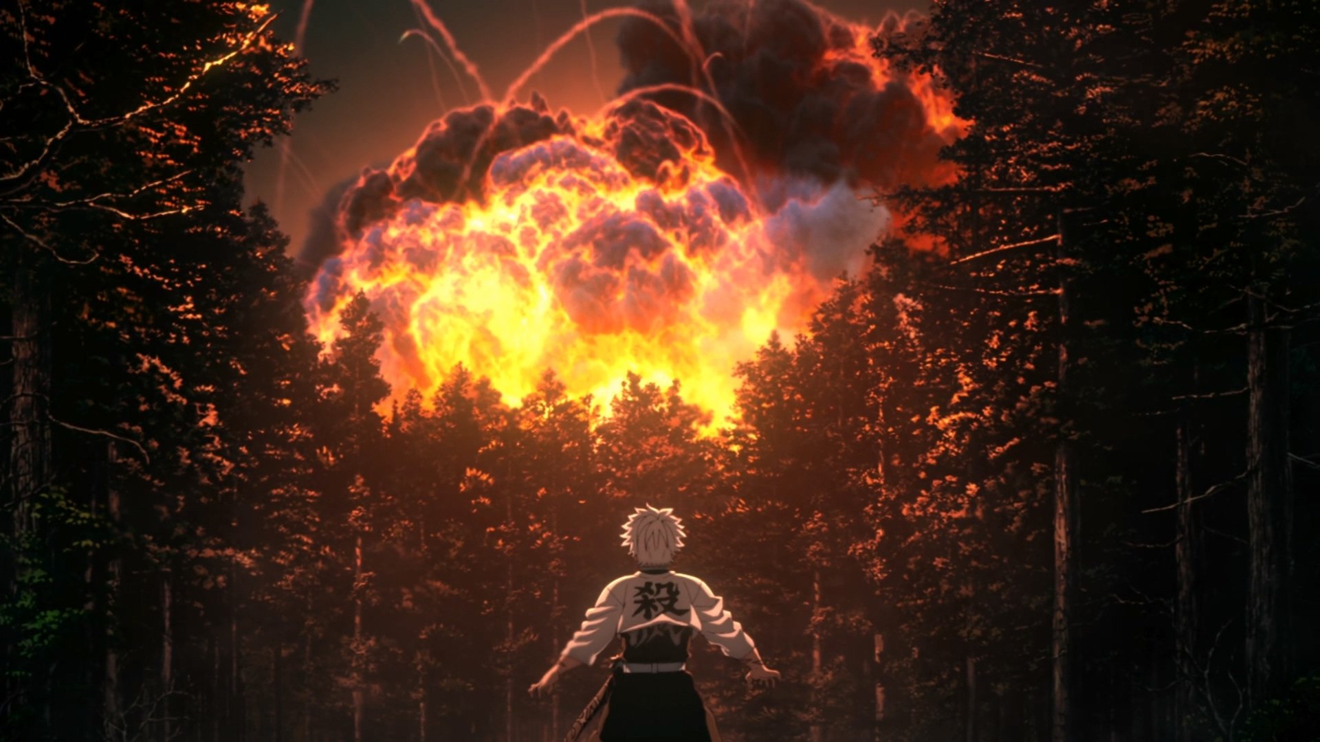 Sanemi Shinazugawa Ignites the Forest. Demon Slayer HD Wallpaper