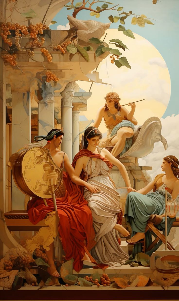 Immerse Yourself in Ancient Greek Art with this Stunning Fresco Wallpaper