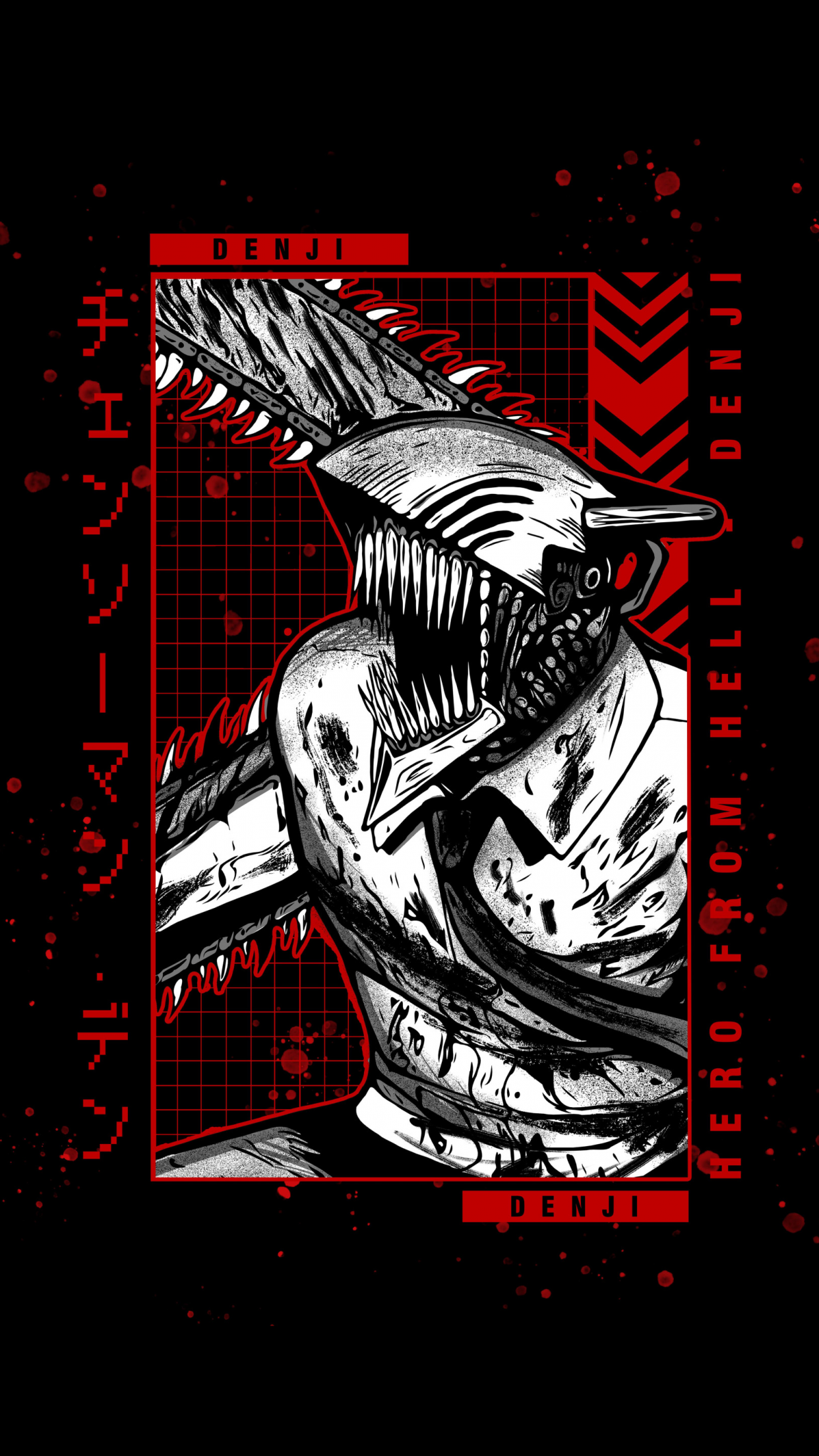 Denji Wallpaper 4K, AMOLED, Chainsaw Man