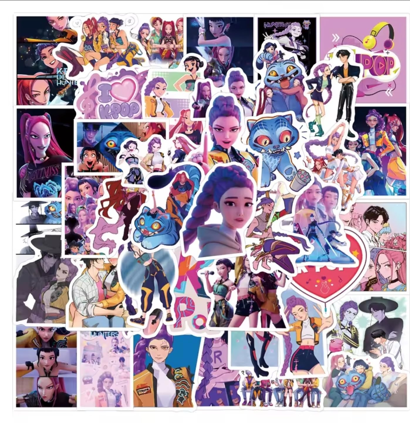 50PCS Demon Movie Hunters Huntrix Saja Boys Sticker Derpy Sussy Stickers Waterproof Vinyl Decals Laptop Toy Kid Gifts, Toys & Games