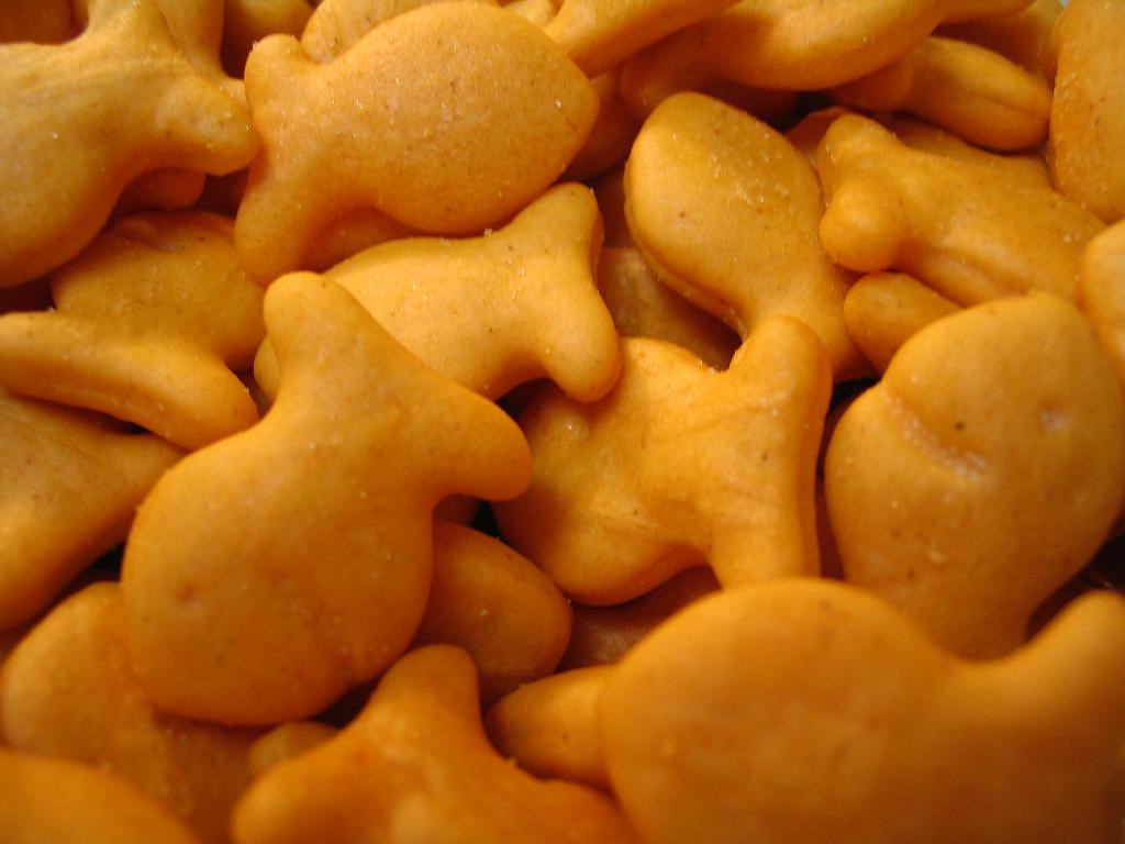 More Cheddar Goldfish. One of my
