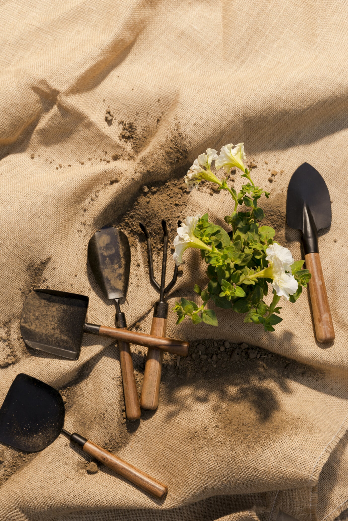 Metal Wood Garden Tool Set Home Decor