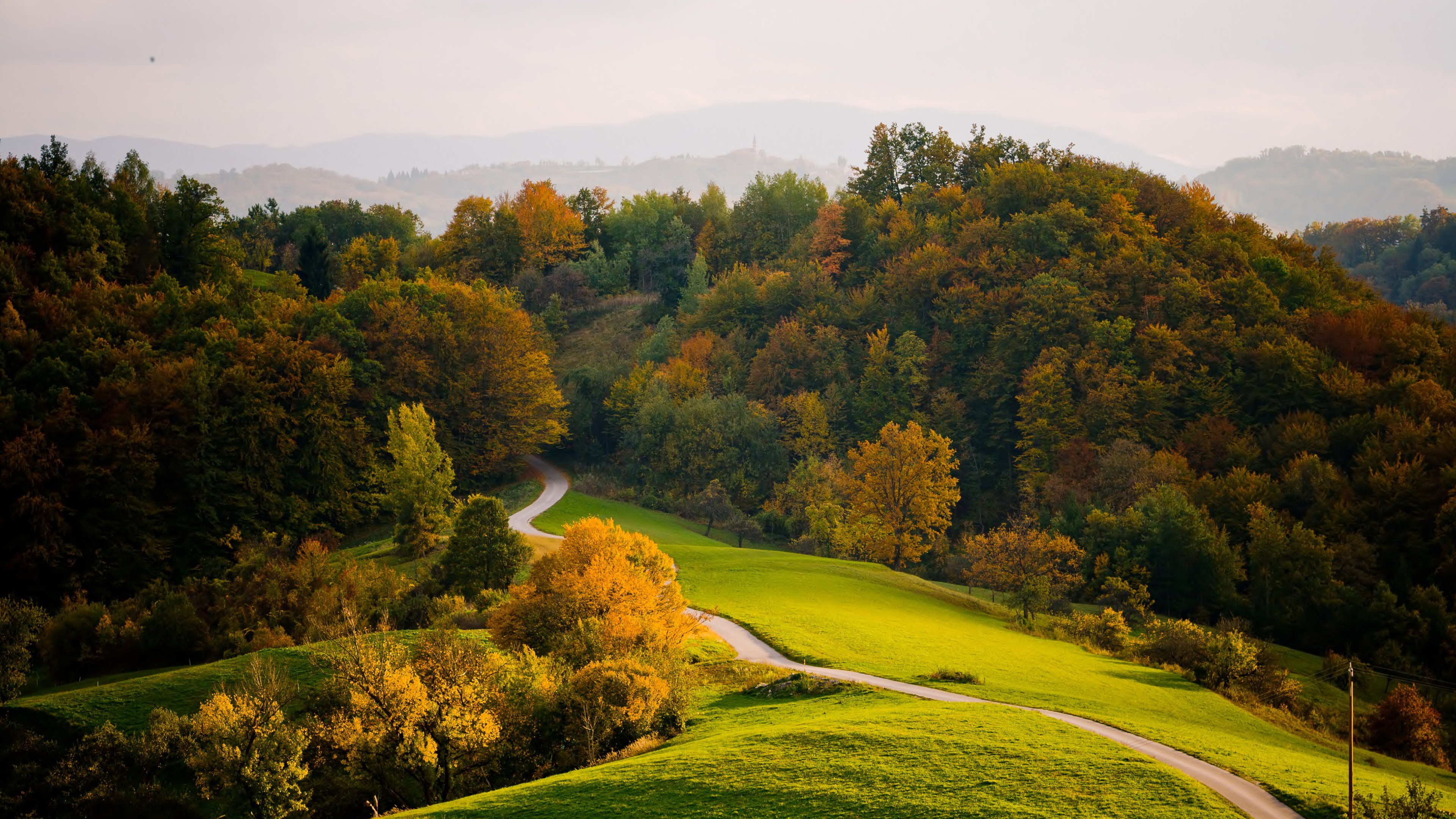 Autumn Hills Panorama Ultra HD Wallpaper