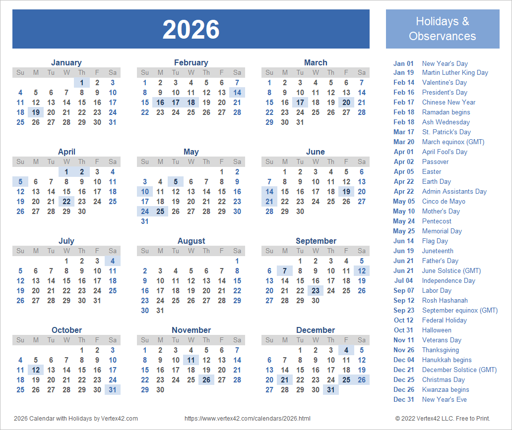 2026 Calendar and Image