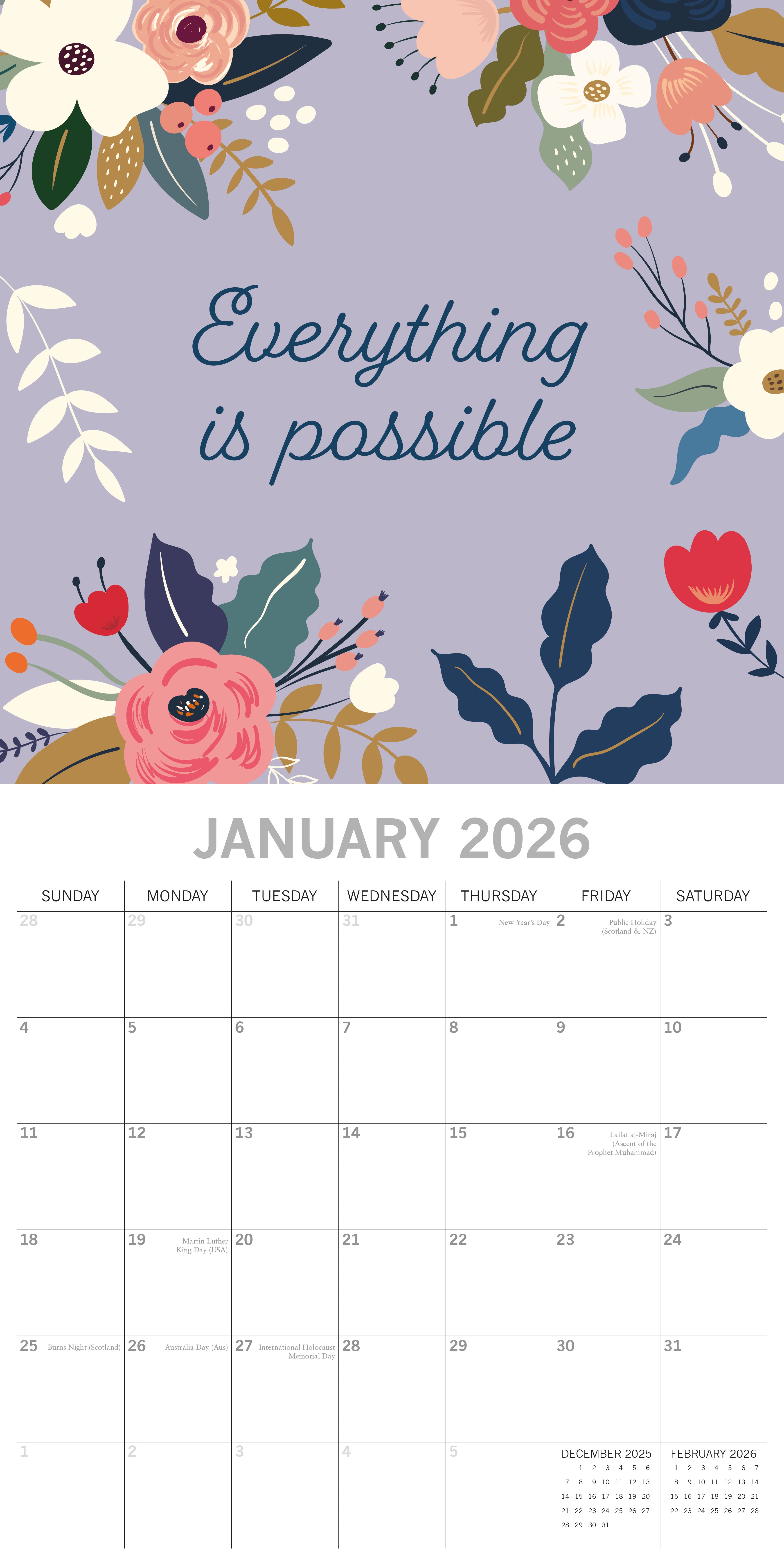2026 Positively Powerful Wall Calendar