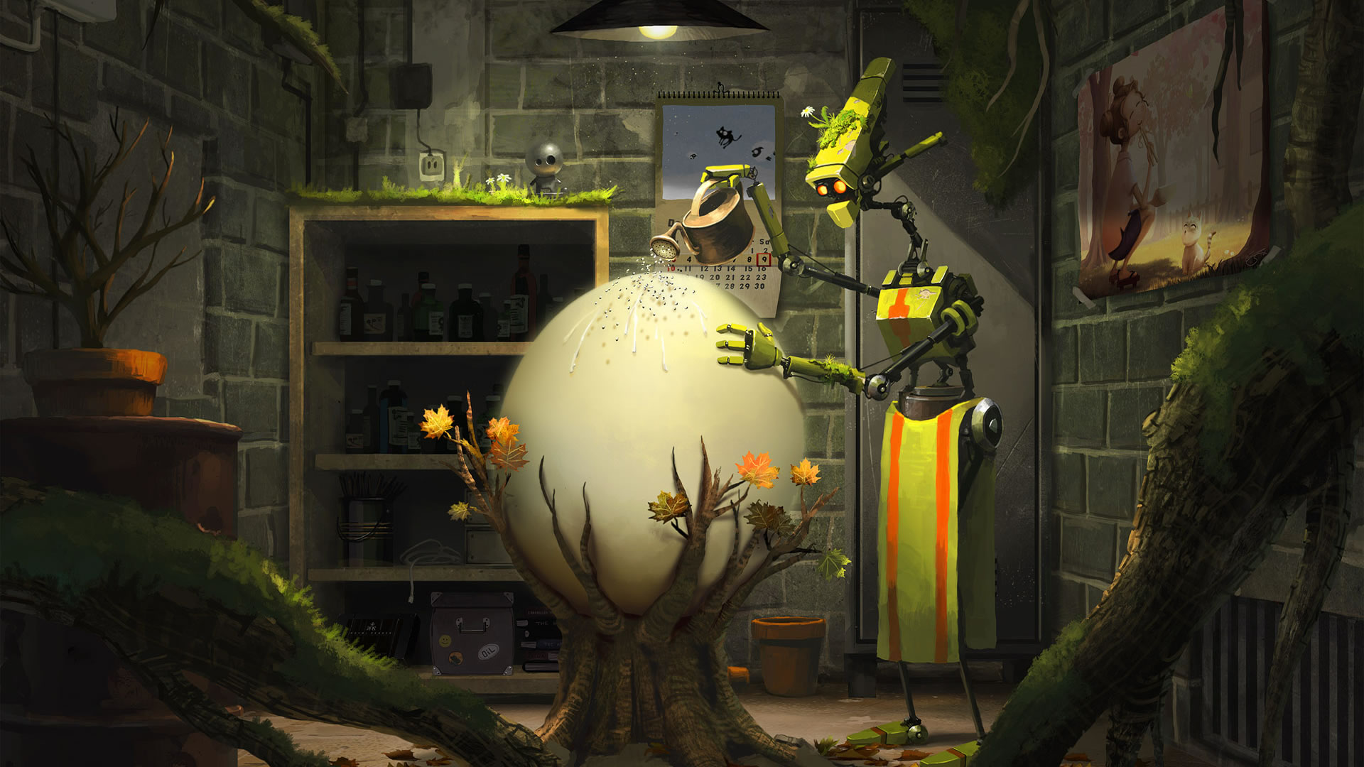 Green Egg Sci Fi Robot HD Wallpaper By Goro Fujita