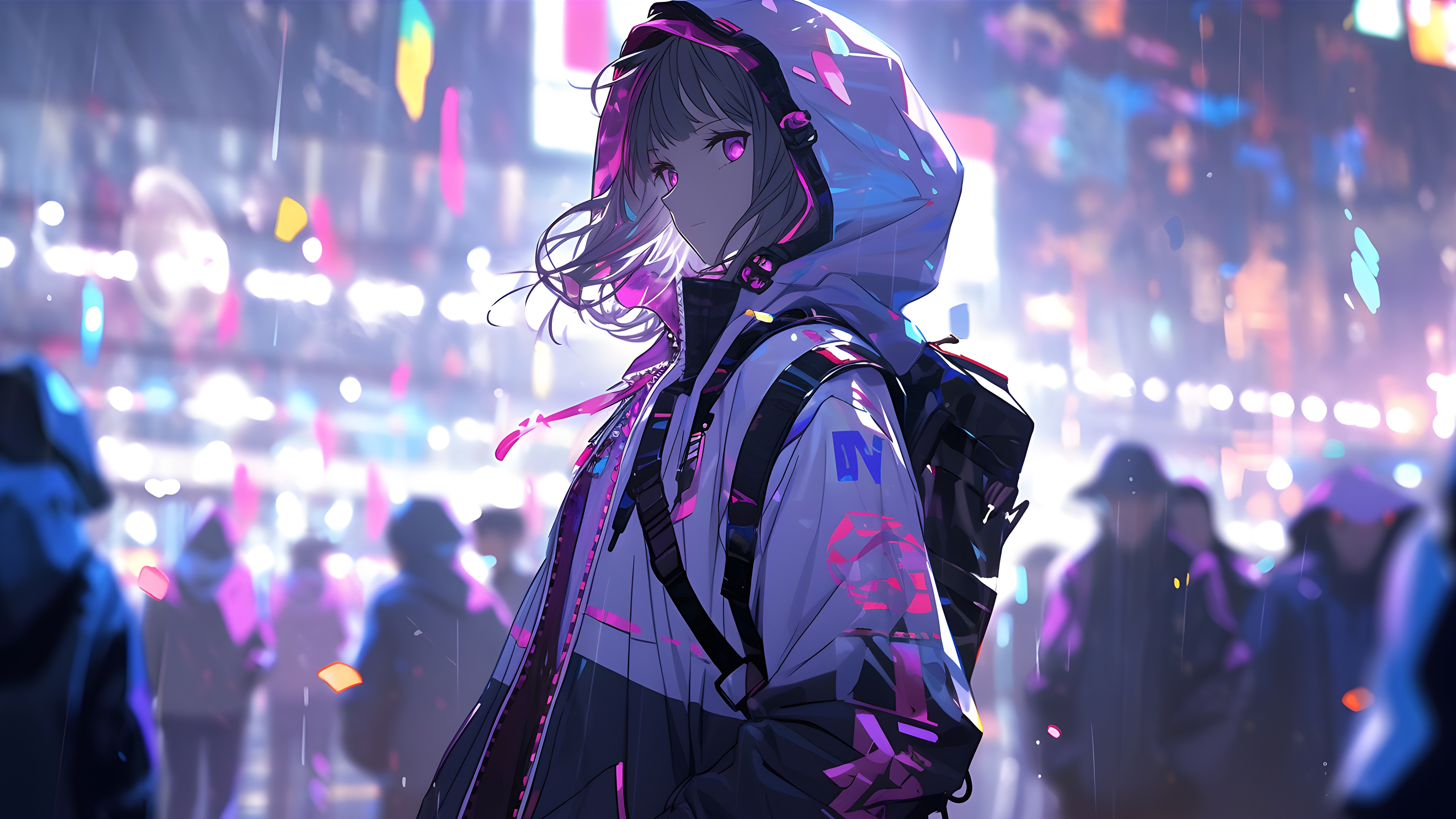 City Lights and Purple Eyes Anime