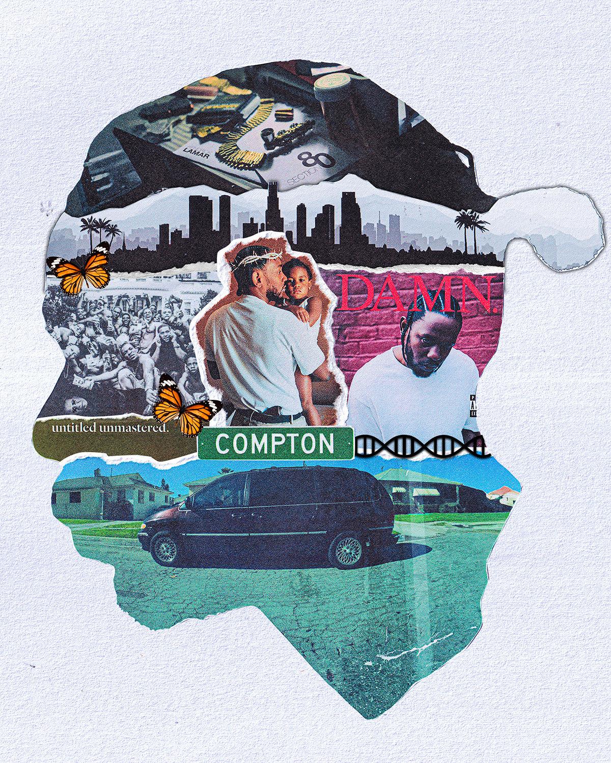 Kendrick Lamar Head Collage Poster