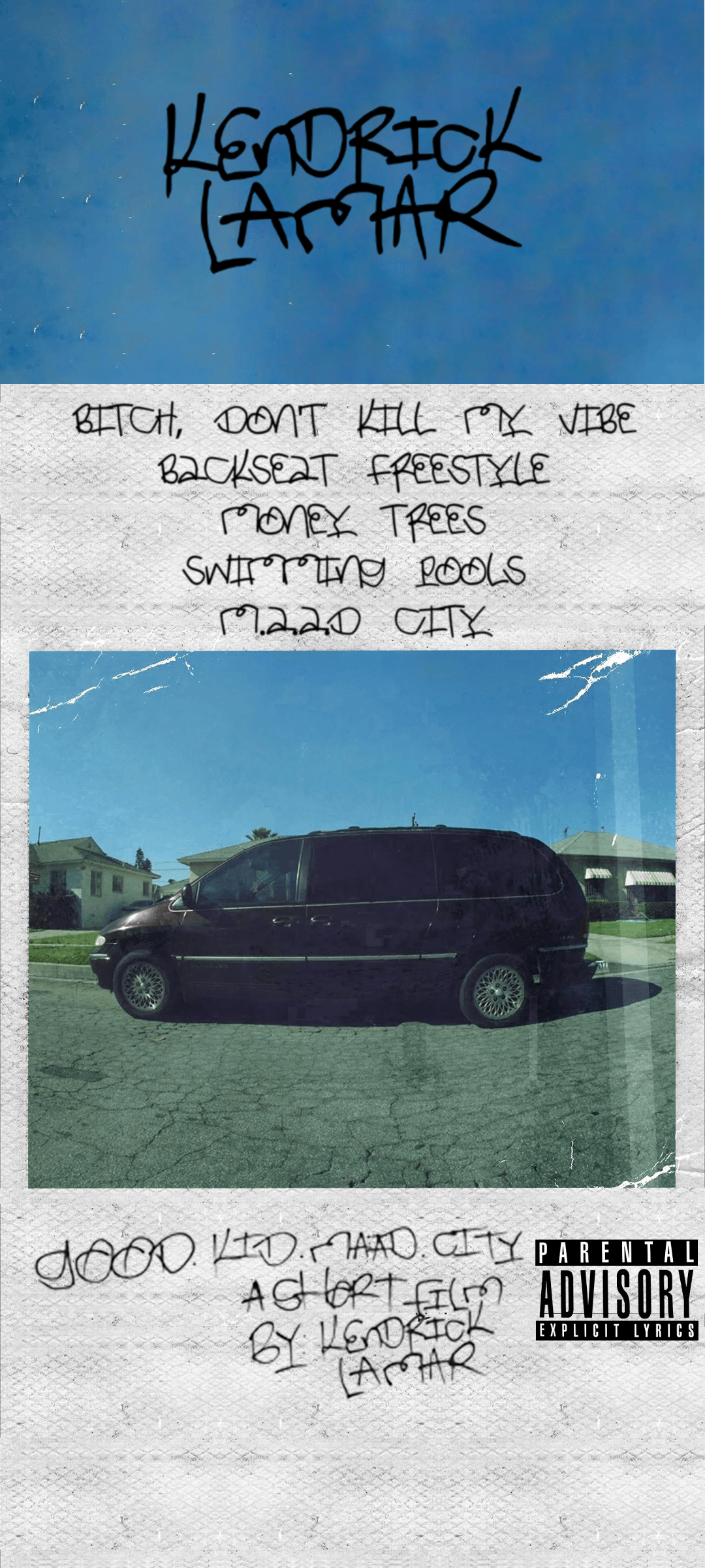 GKMC phone wallpaper I made for myself, including my tracks from it (in no specific order)