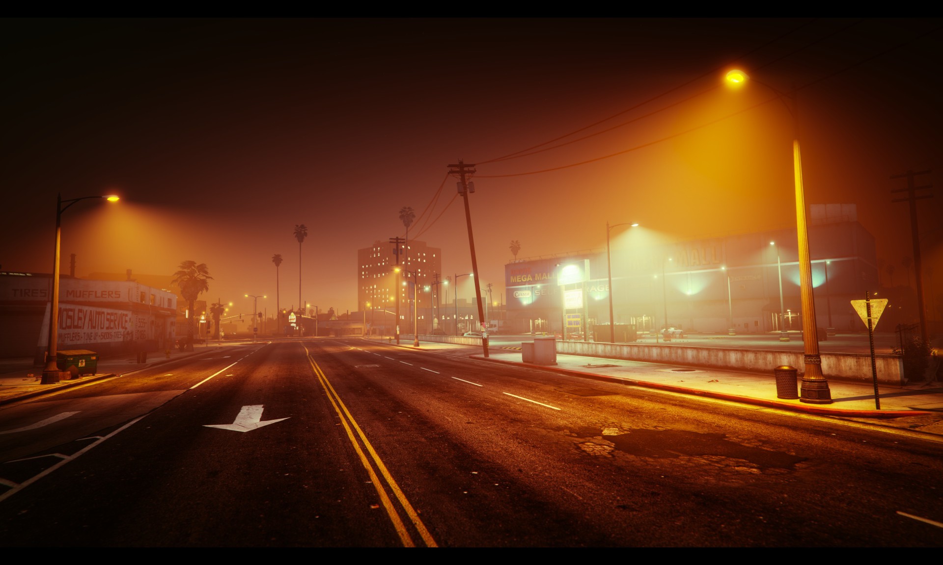 Wallpaper landscape, night, the city, lighting, lights, GTA V, Grand theft auto v for mobile and desktop, section игры, resolution 1920x1152