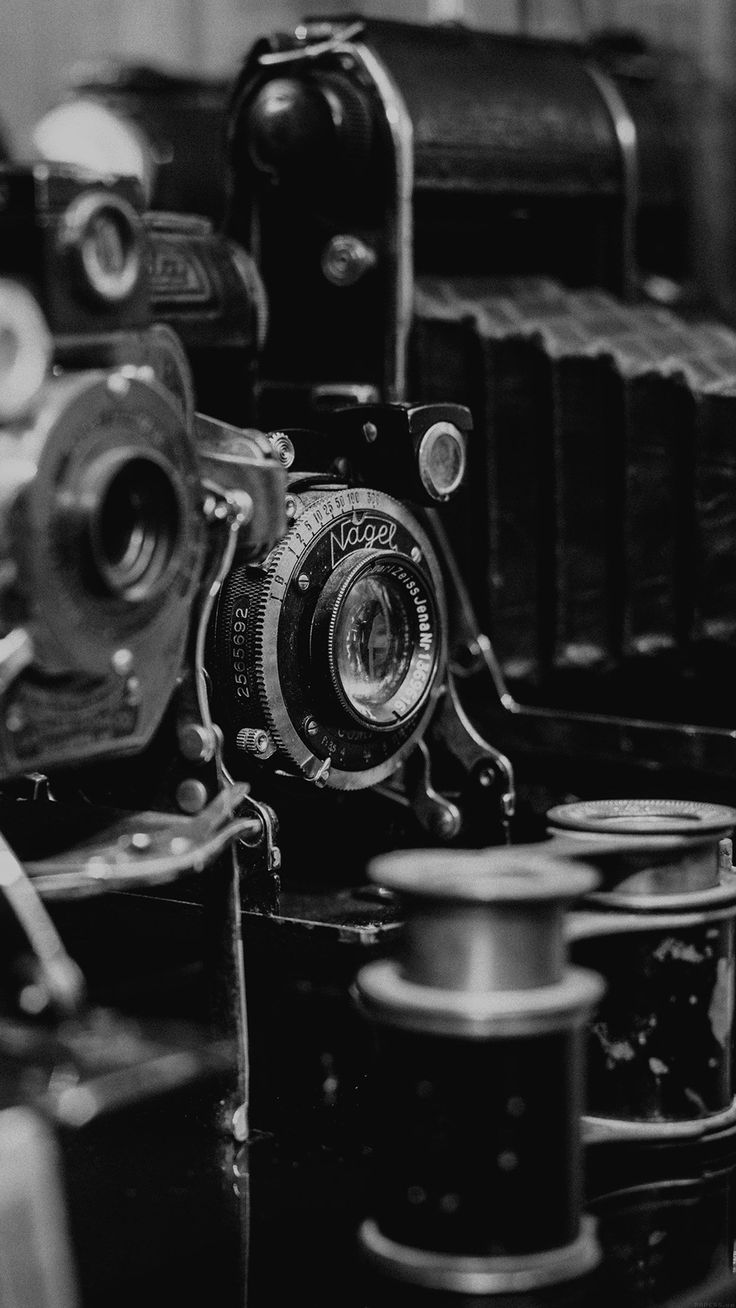 Classical Retro Photo Of Cameras Dark iPhone 8 Wallpaper