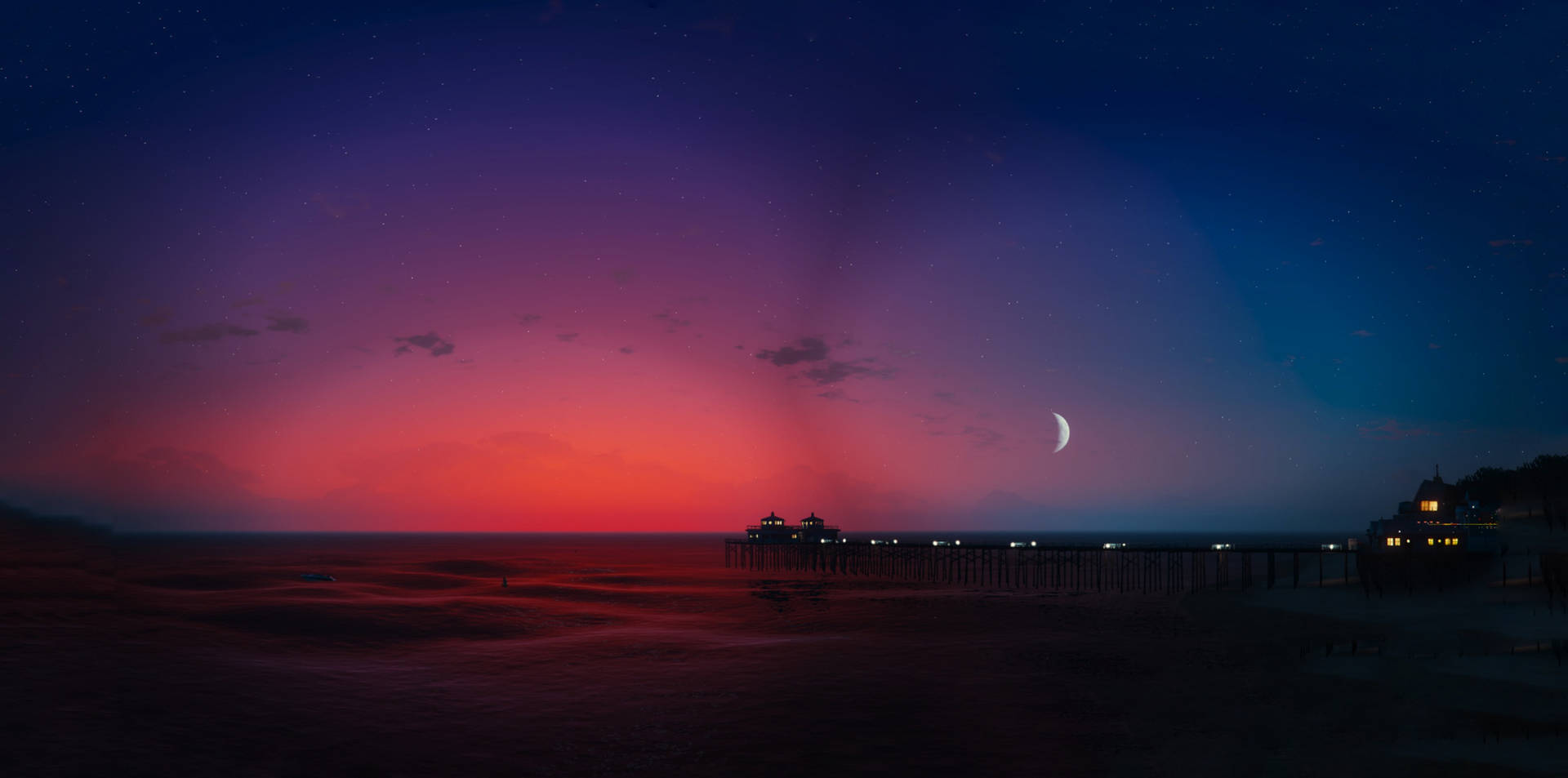 Download Grand Theft Auto V Vespucci Beach At Night Wallpaper