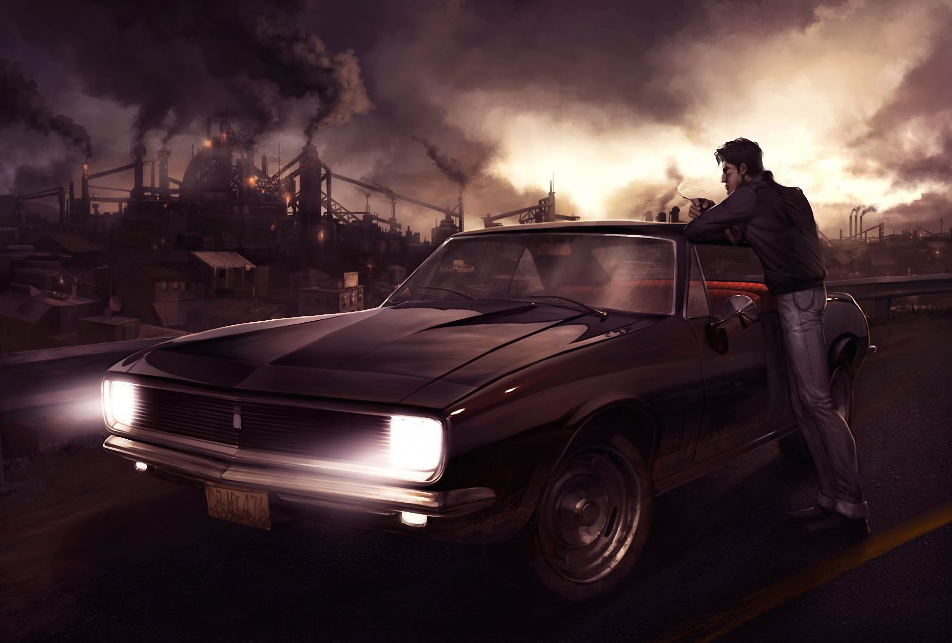 Dark City Drive: HD Nightscape Wallpaper
