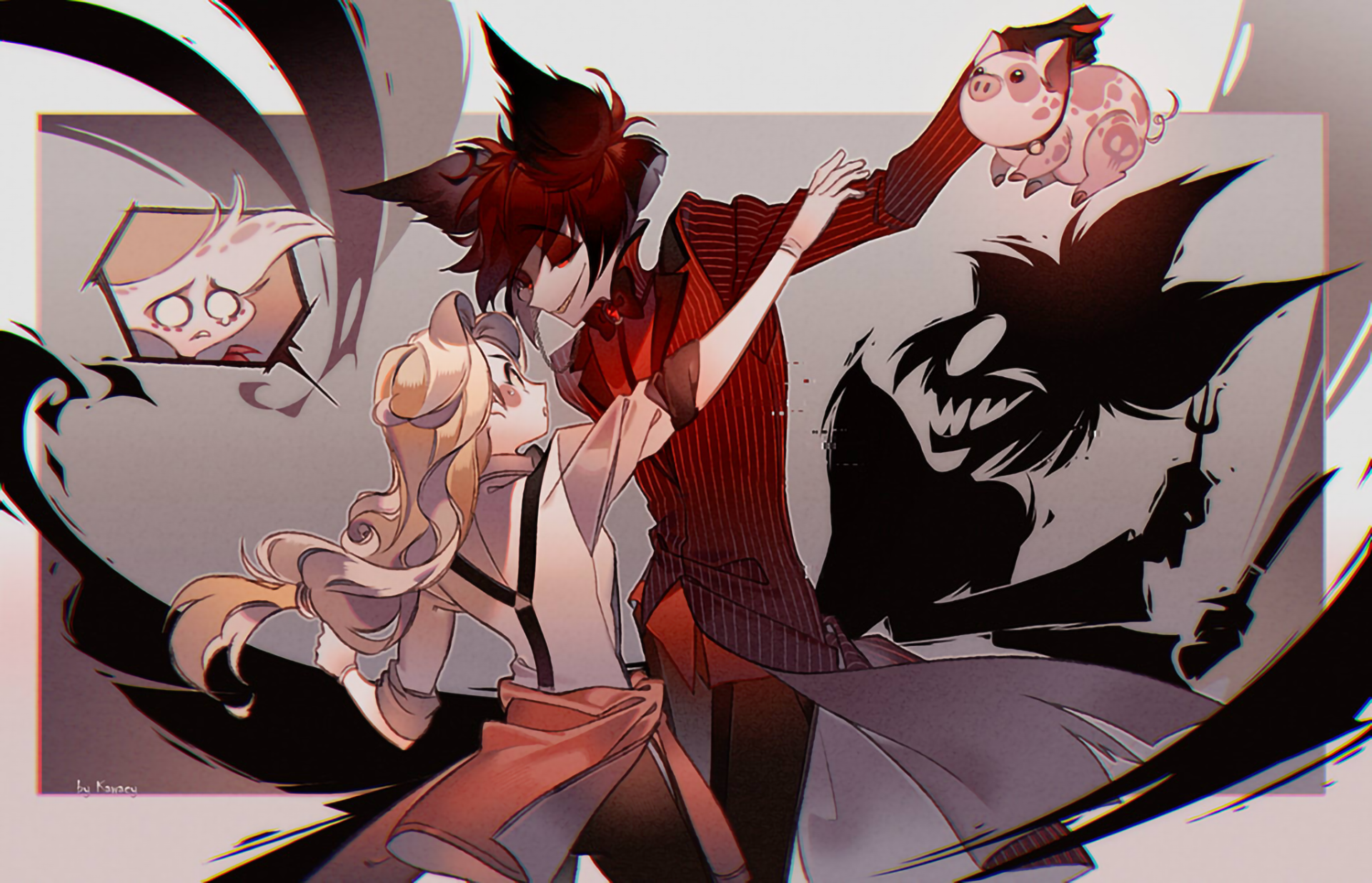 Hazbin Hotel HD Wallpaper: A Dance of Shadows by 河CY
