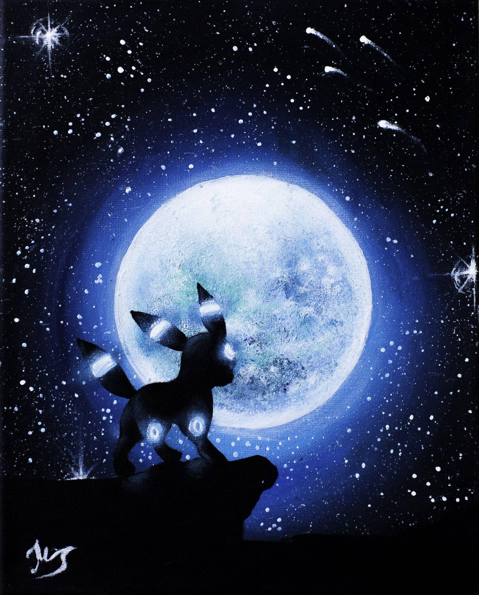 Download Umbreon Black Silhouette Wallpaper