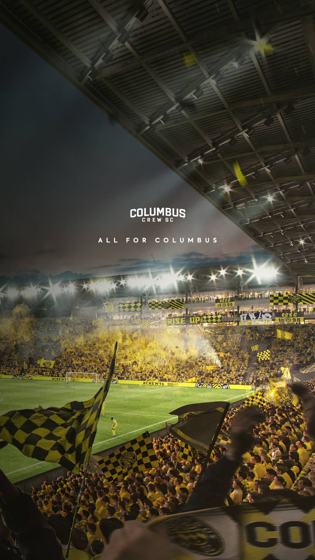 Download Columbus SC Crew Fans Wearing A Yellow Shirt Wallpaper