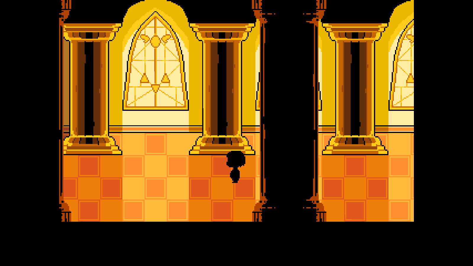 Has anyone else noticed that the windows in Judgement Hall are the deltarune logo?