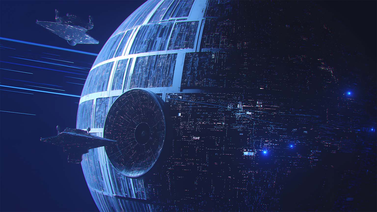 Death Star Star Wars Space Glow Desktop Wallpaper
