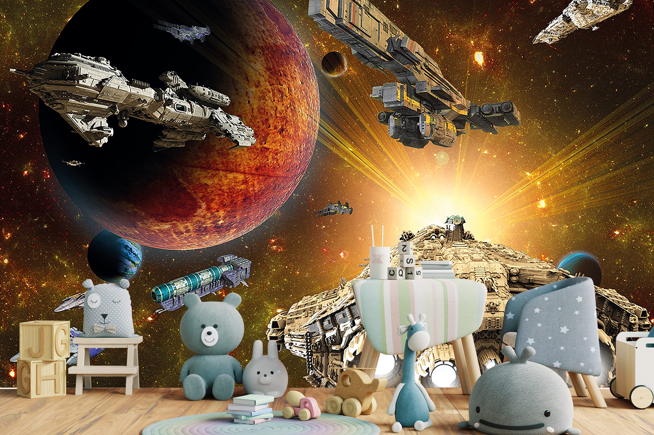 ARTASTIC Photo Wallpaper Children's Room Spaceship Adventure