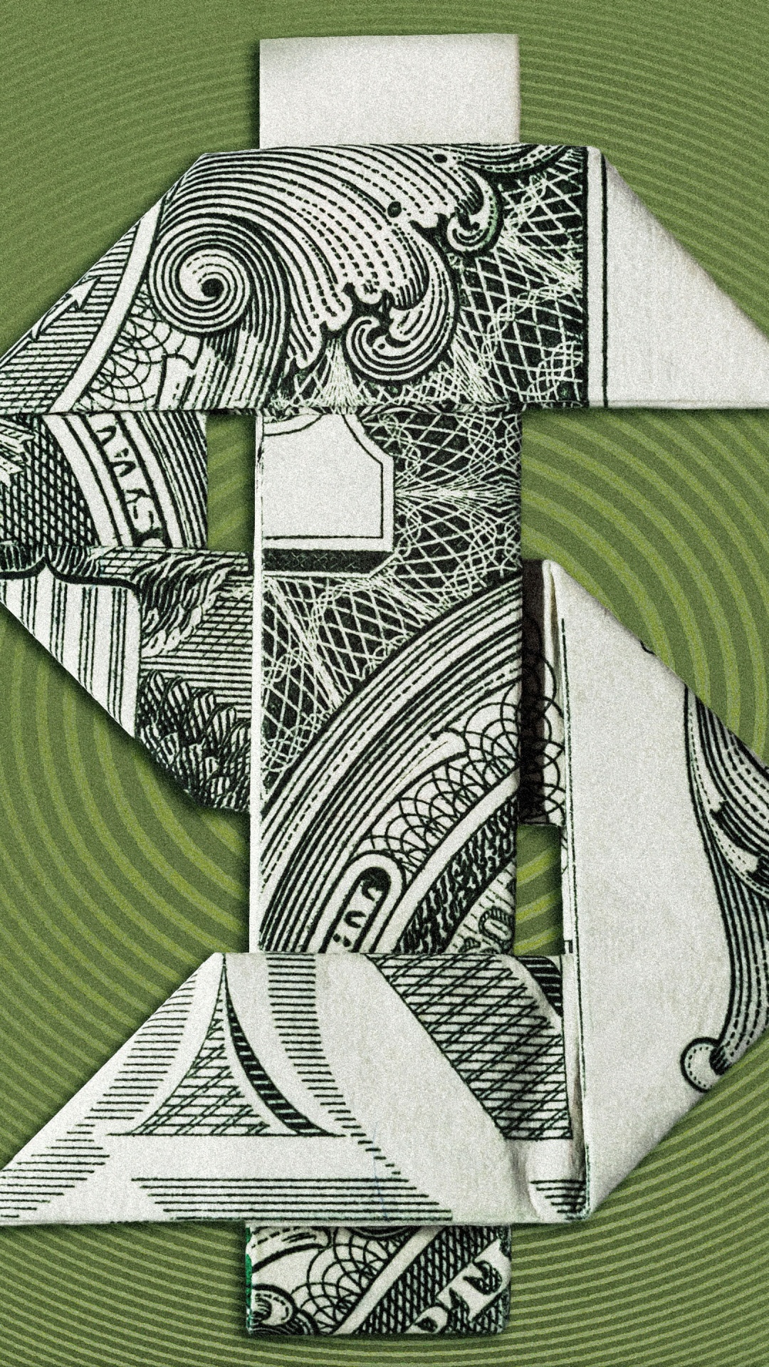 Origami Dollar Bill 5K Wallpaper