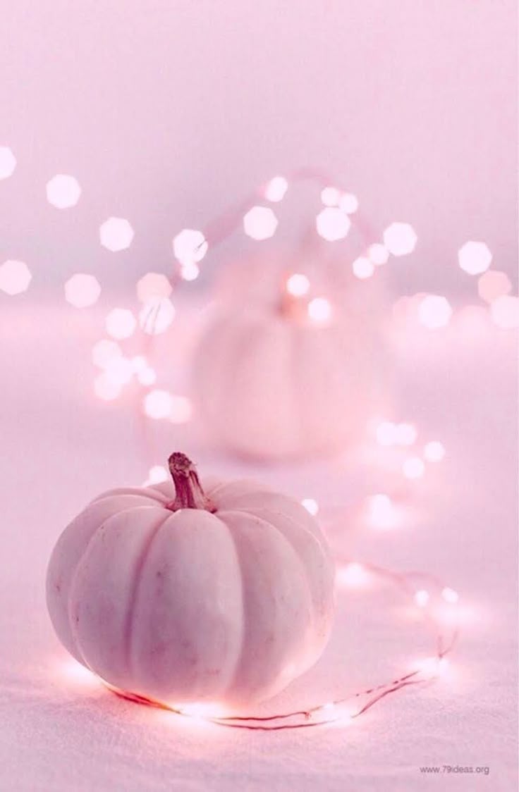 Glitter Wallpaper with White Pumpkins