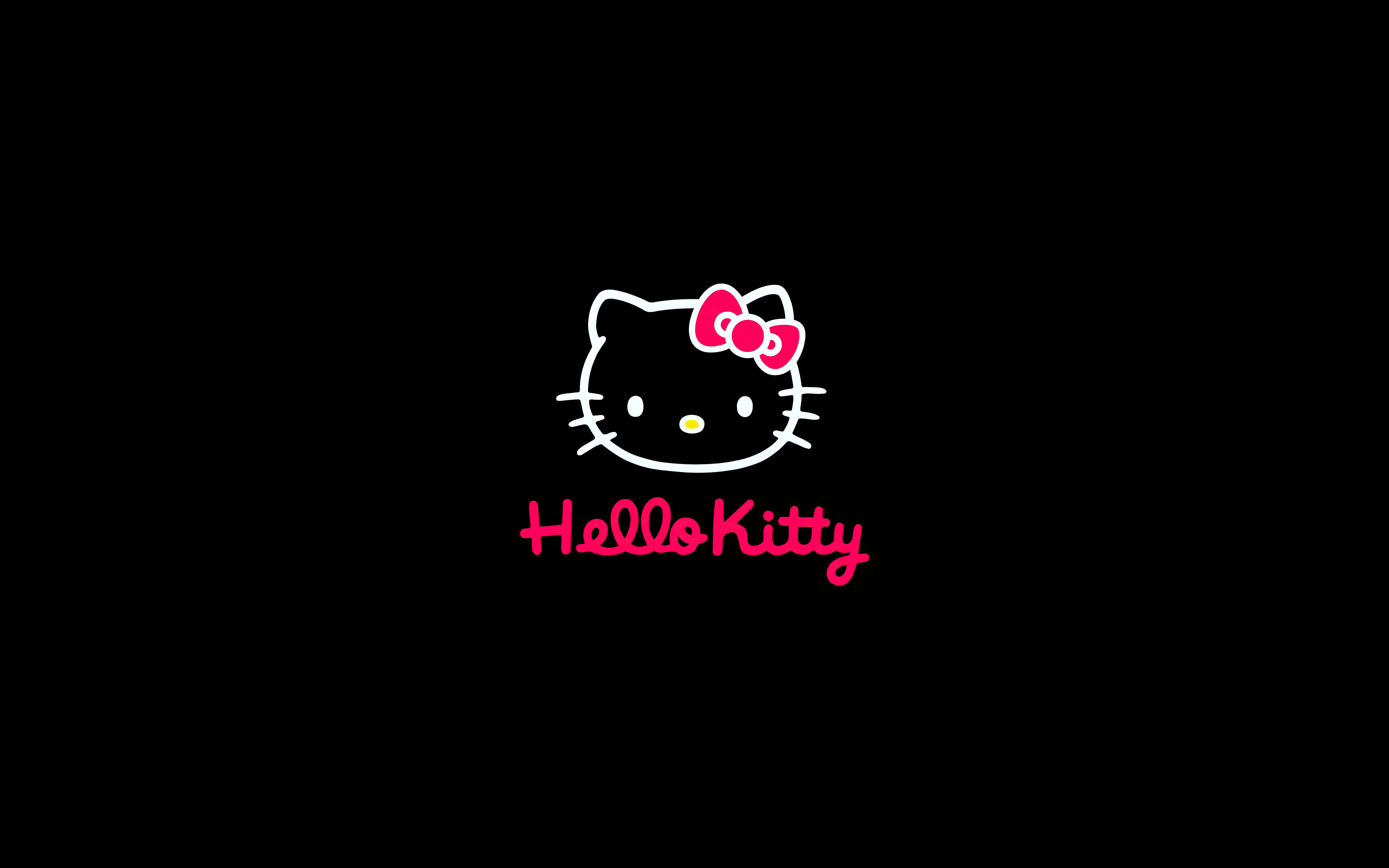 Hello Kitty Wallpaper 4K, Black background, AMOLED, 5K