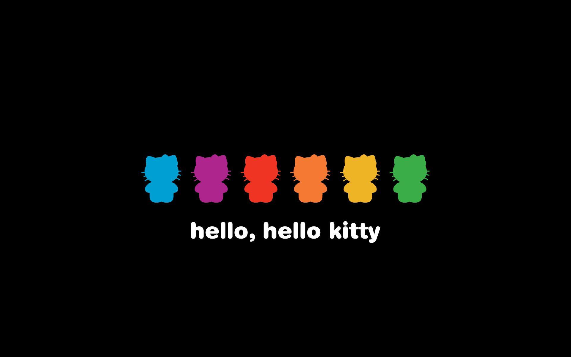 Wallpaper color, black background, Hello Kitty, kitty for mobile and desktop, section минимализм, resolution 1920x1200
