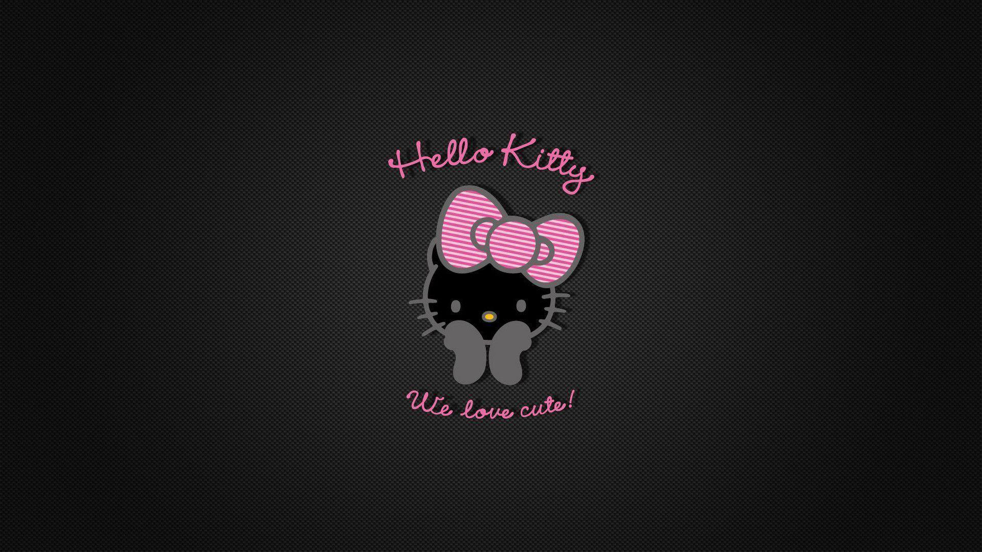 Black Hello Kitty In Black Background HD Hello Kitty Wallpaper