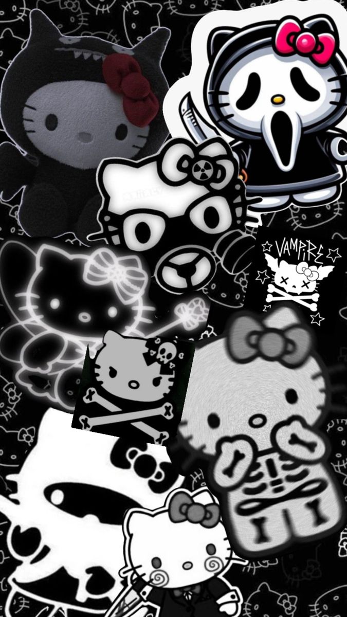 Hello kitty black. Hello kitty iphone wallpaper, Hello kitty wallpaper hd, Pink hello kitty wallpaper iphone