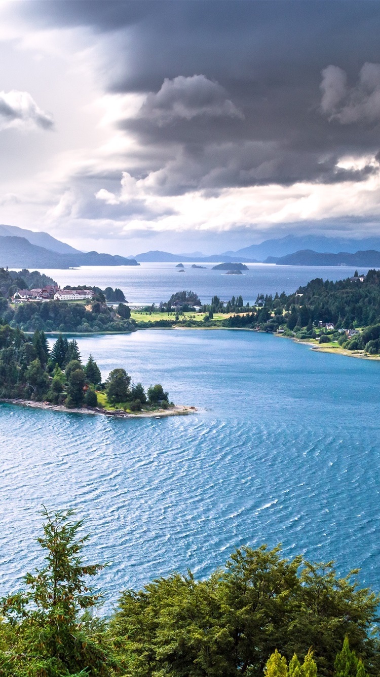 Nahuel Huapi Lake, Patagonia, Argentina, Trees, Mountains 750x1334 IPhone 8 7 6 6S Wallpaper, Background, Picture, Image