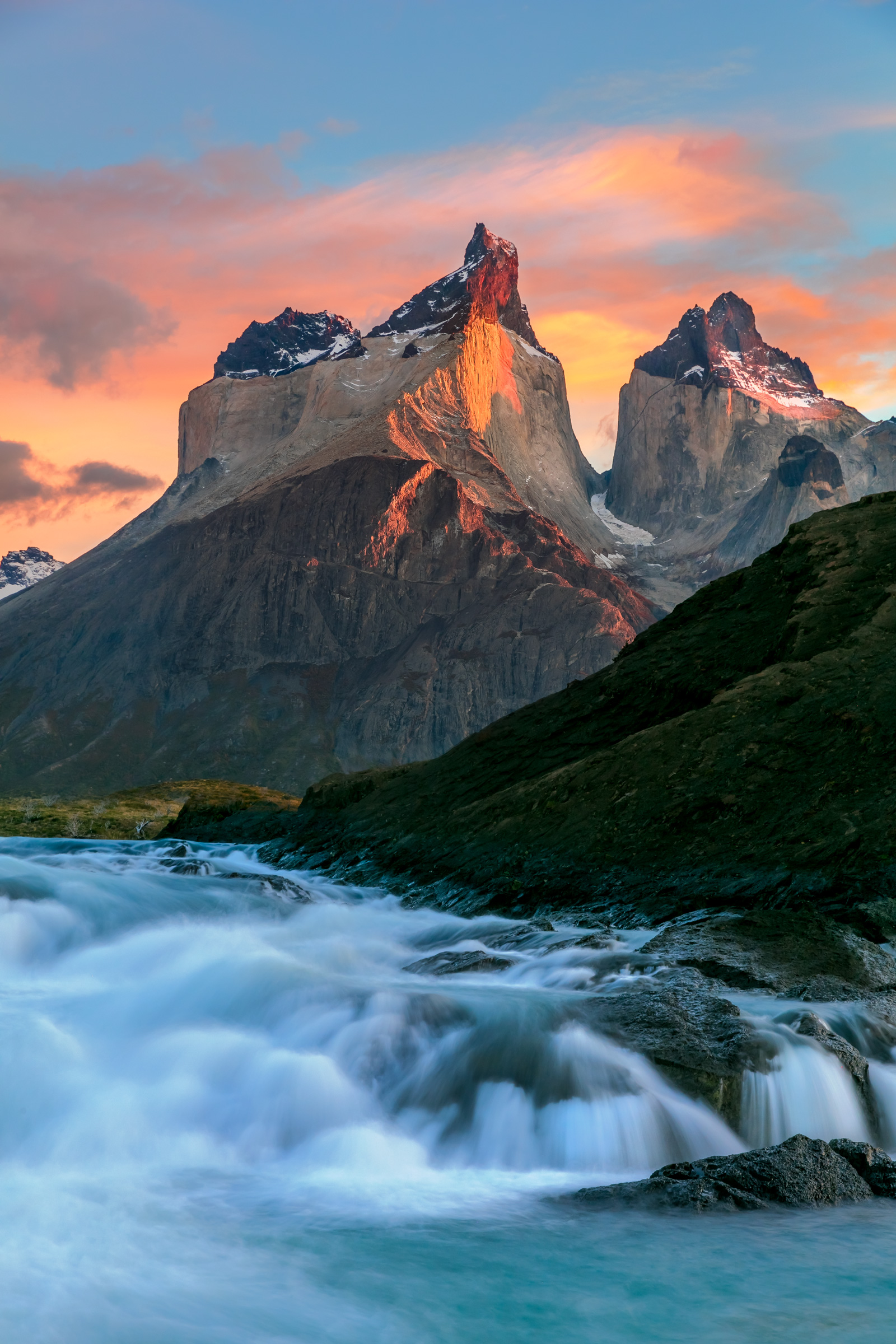 River Cascades At The Cuernos in Torres Del Paine Print. Joseph C. Filer Photography