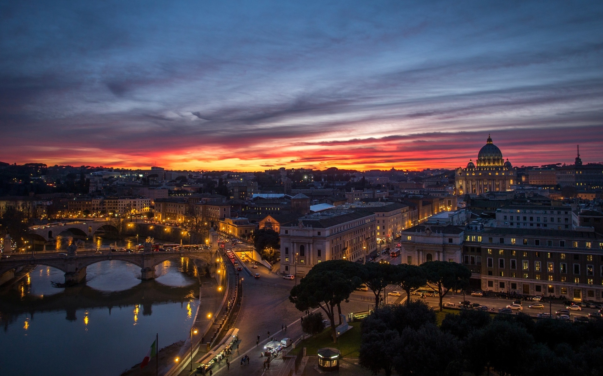 Stunning Rome at Dusk: A Captivating HD Wallpaper