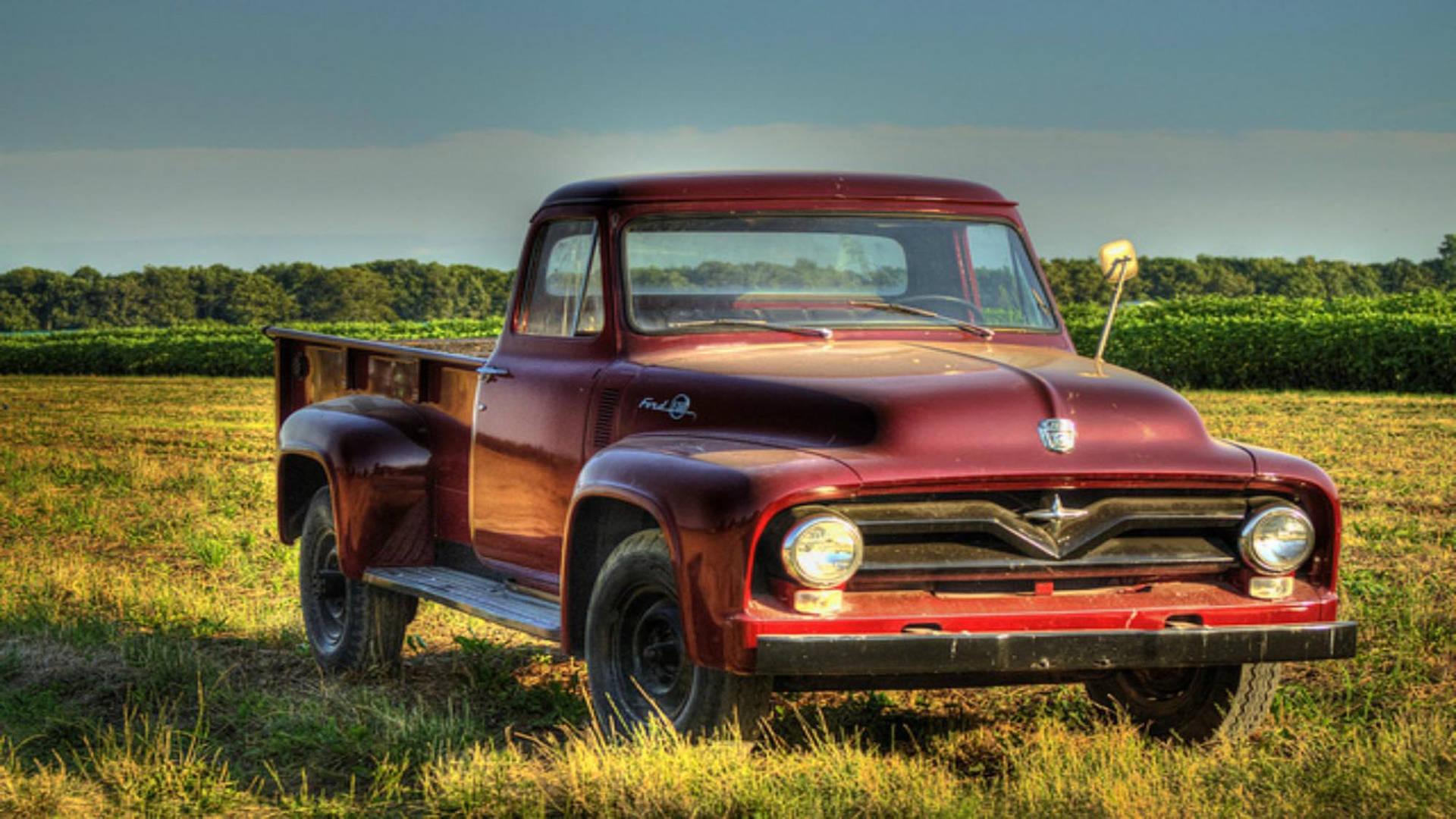 Red Old Ford Truck Wallpaper