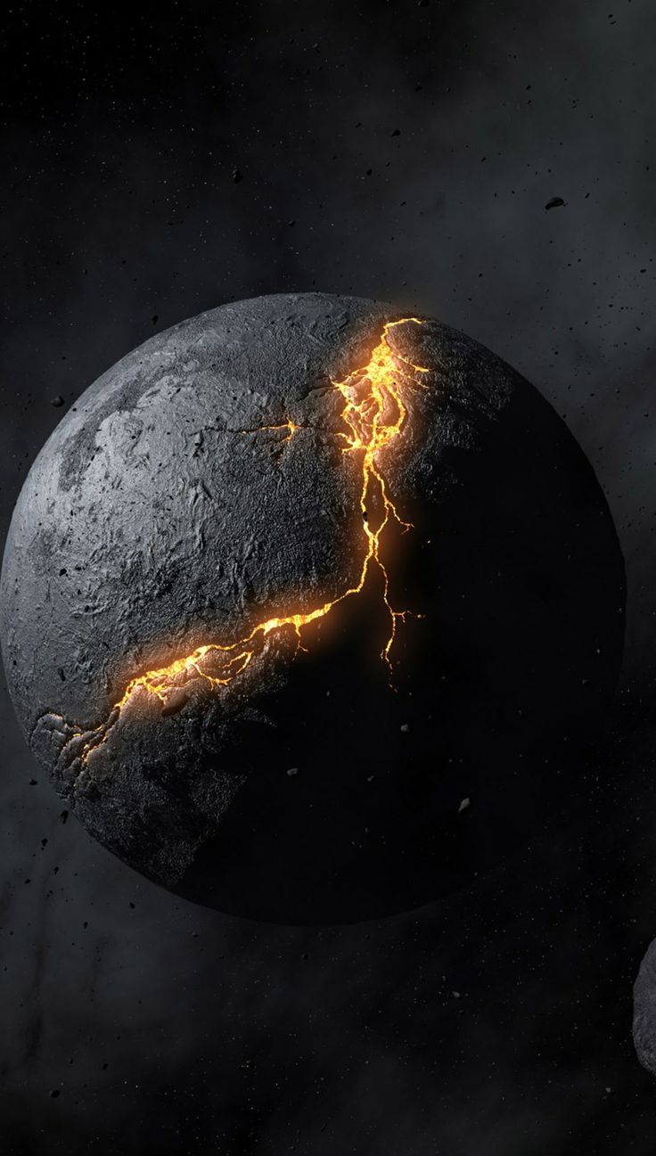 Black Cracked Planet Wallpaper