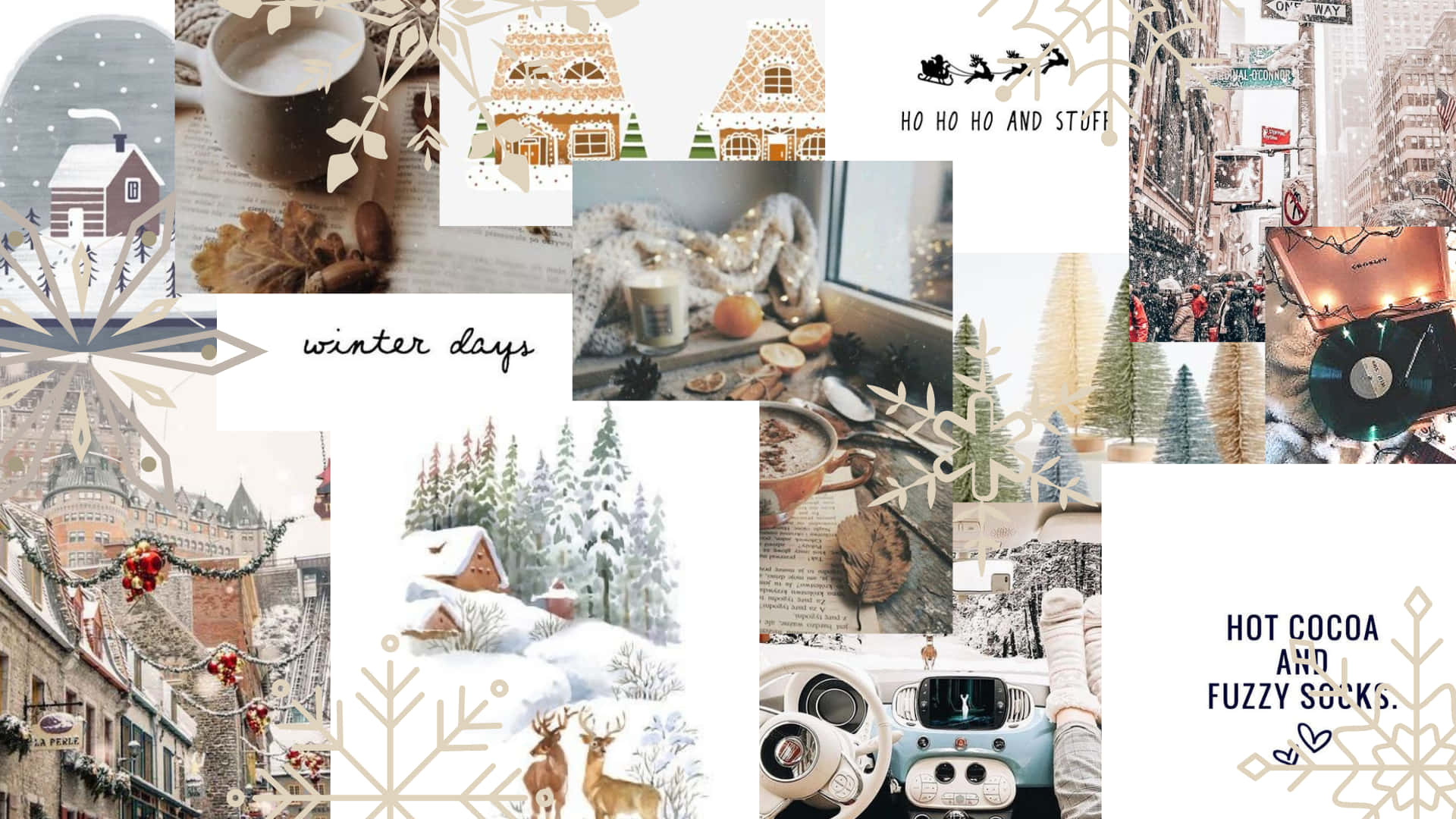 Winter Aesthetic Collage Wallpaper