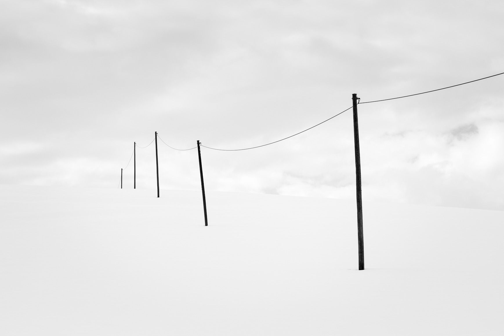 Out of Sight, a minimalist winter landscape with snow