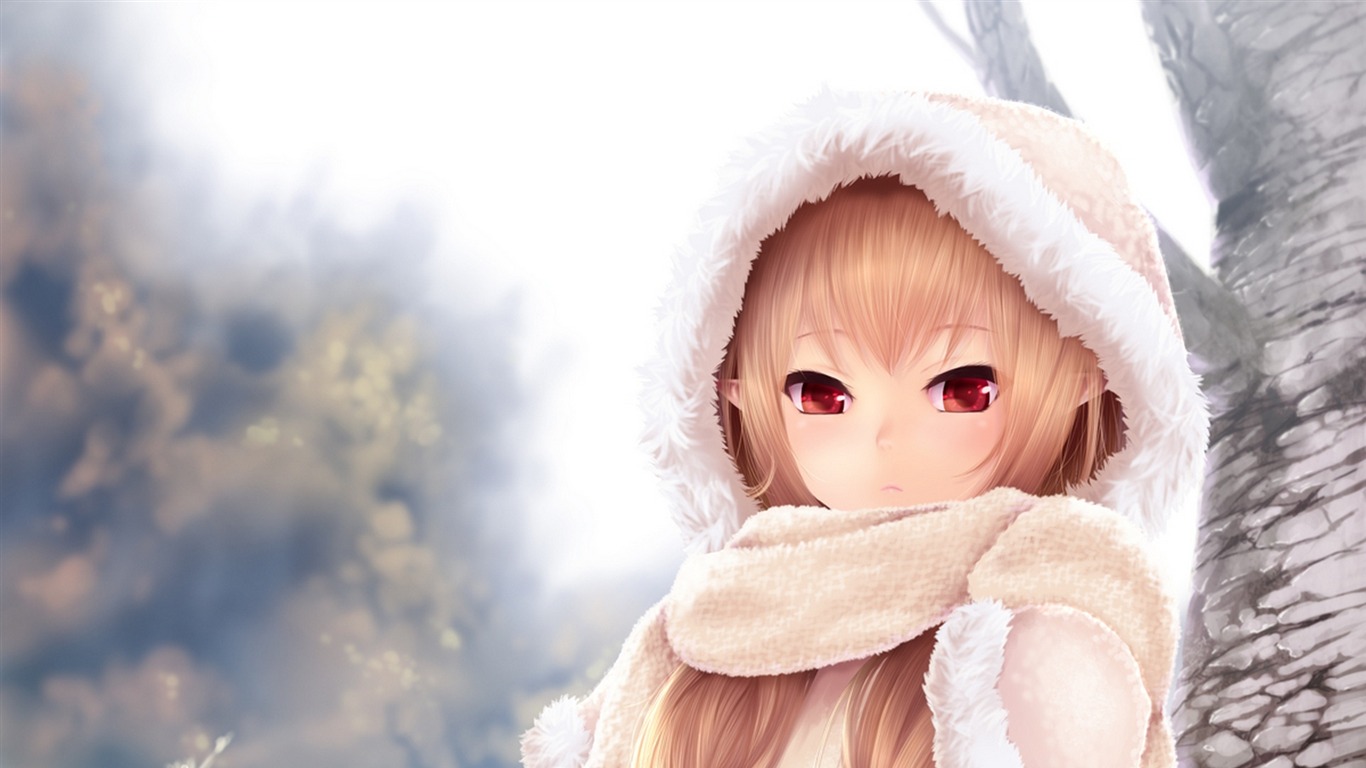 Girl Winter Art 2015 Anime Wallpaper