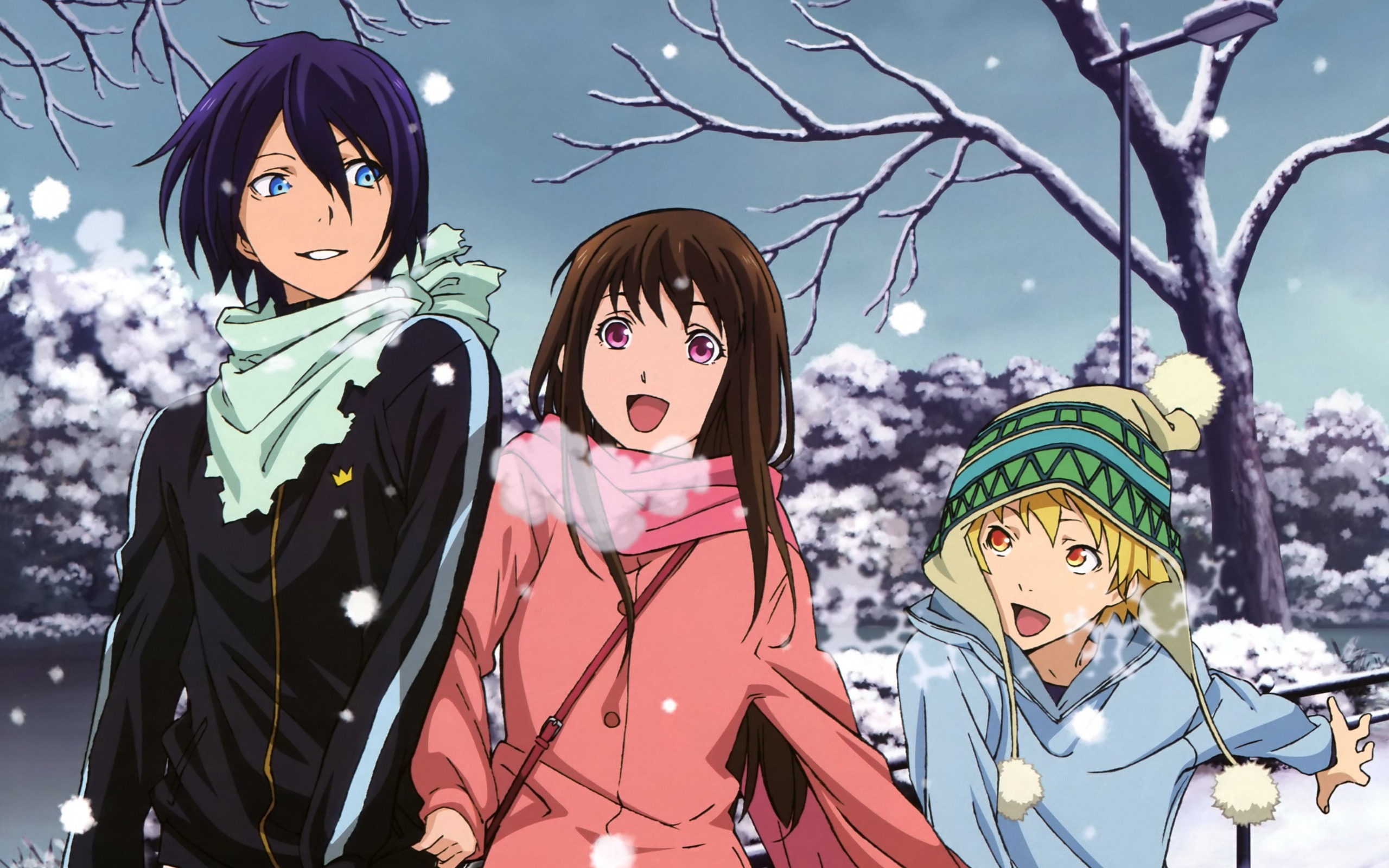 Anime Children Winter Design Desktop Wallpaper