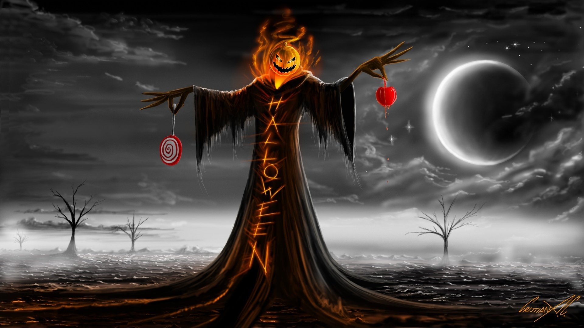 Spooky Halloween Moon HD Wallpaper by Cristian Arrieta Correa