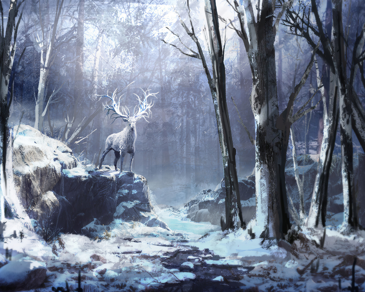 Winter Forest Reindeer 4k Wallpaper, 1280x1024 Resolution HD 4k Wallpaper, Image, Background, Photos and Picture
