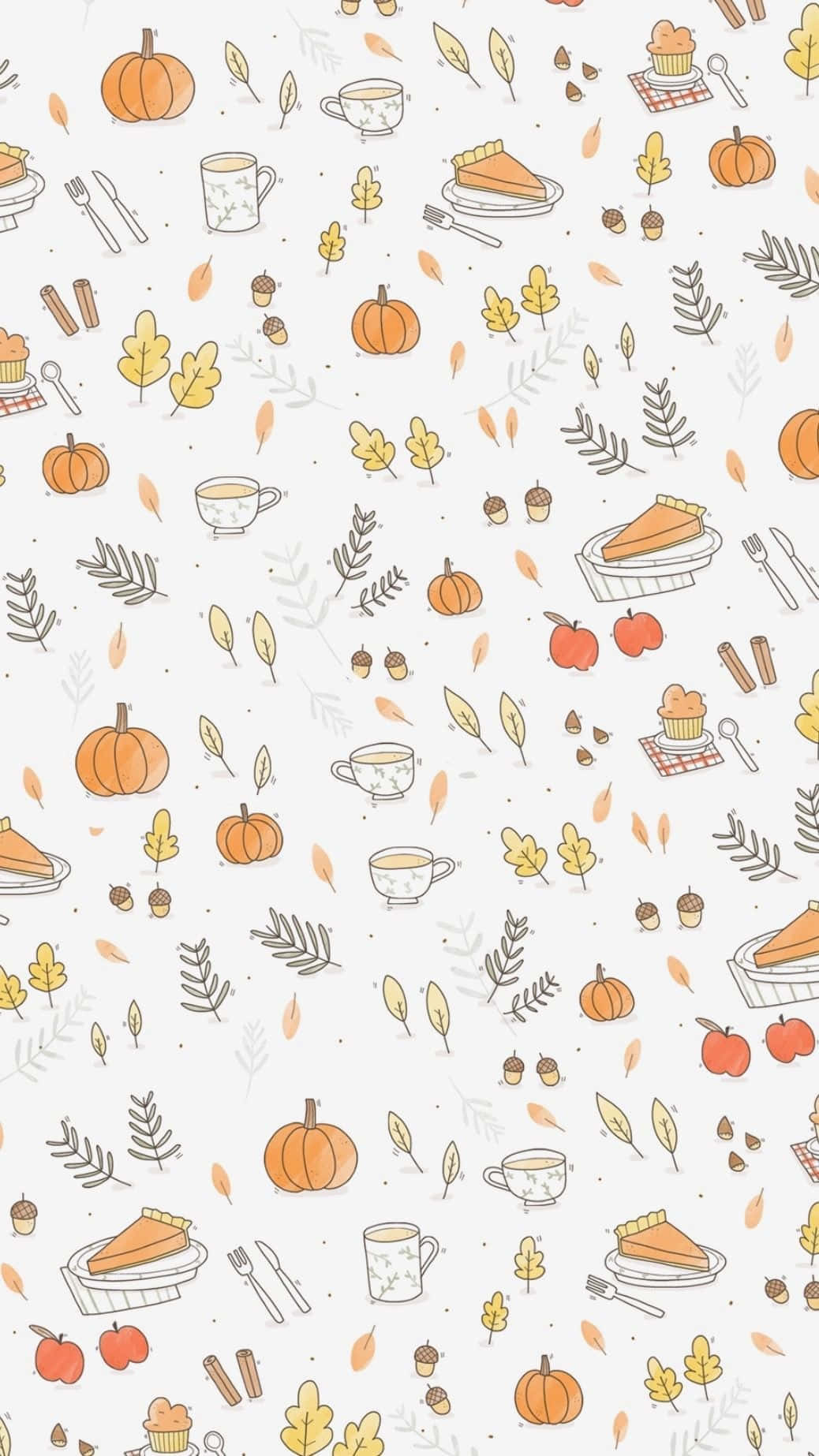 Download Autumn Vibes Pattern Lock Screen Wallpaper