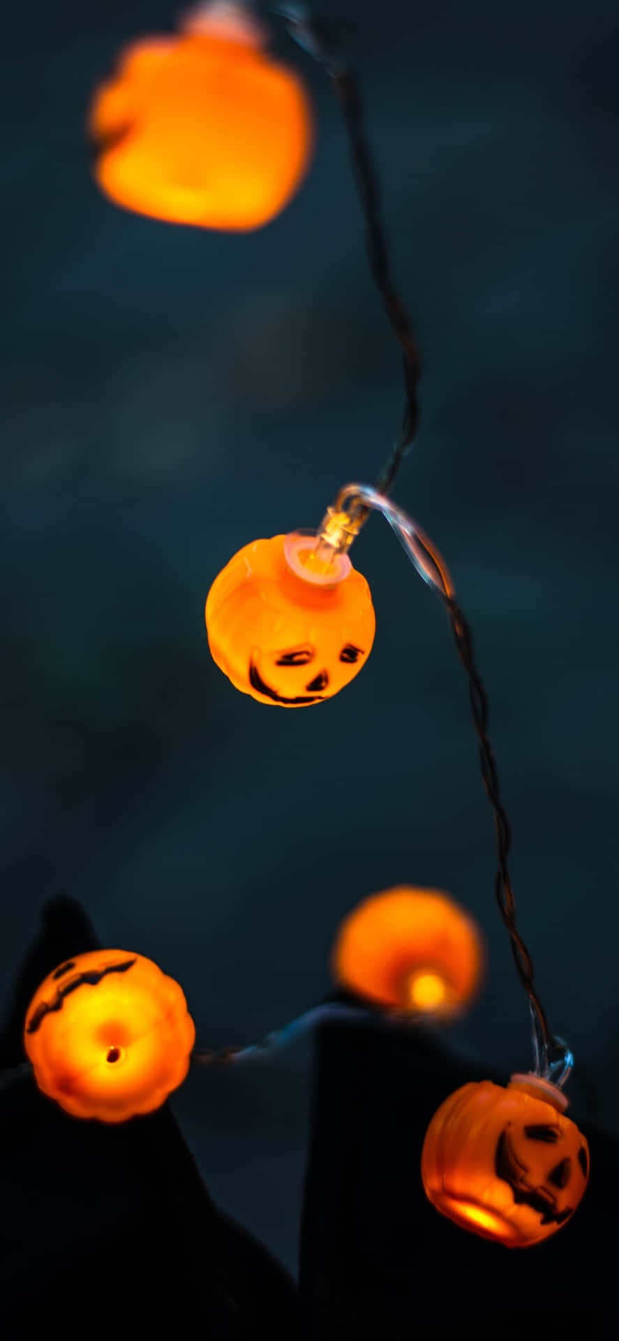 Download Pumpkin Lights Fall Halloween iPhone Wallpaper