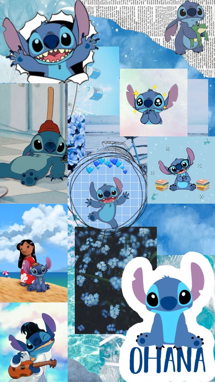 Blue Aesthetic Stitch Wallpaper