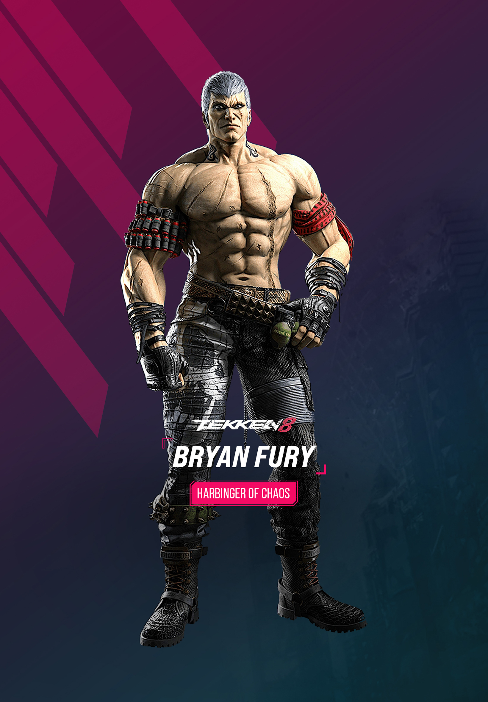 Tekken 8 Bryan Fury Wallpaper with Monocle