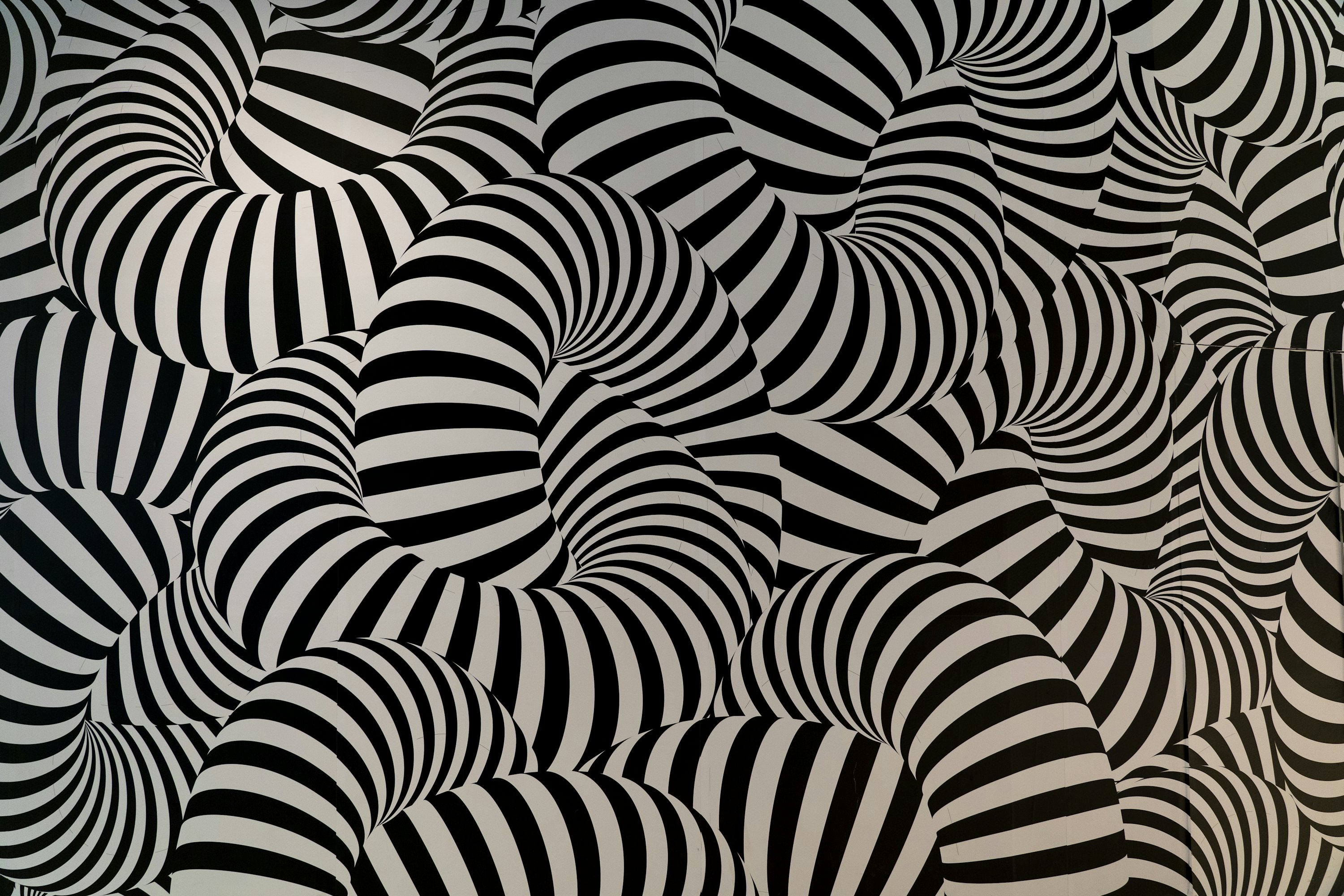 Black and white striped textile photo