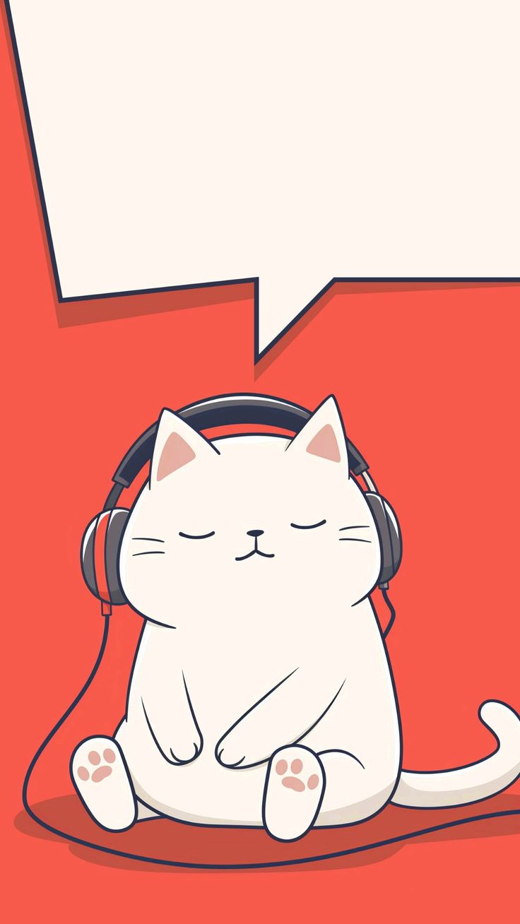 Cat Vibing Lockscreen Wallpaper 4K HD